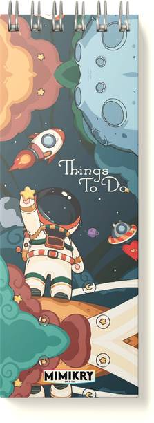 Mimikry To Do List 120 gsm Hard Cover | 3.25 x 9 inches | Regular Desk Planner Ruled 100 Pages