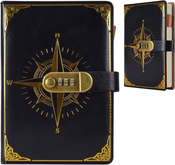 Niralasa Lock Diary for Women Leather Regular Diary Ruled 200 Pages A5 Diary (Black NEWS) Regular Diary Ruled 200 Pages