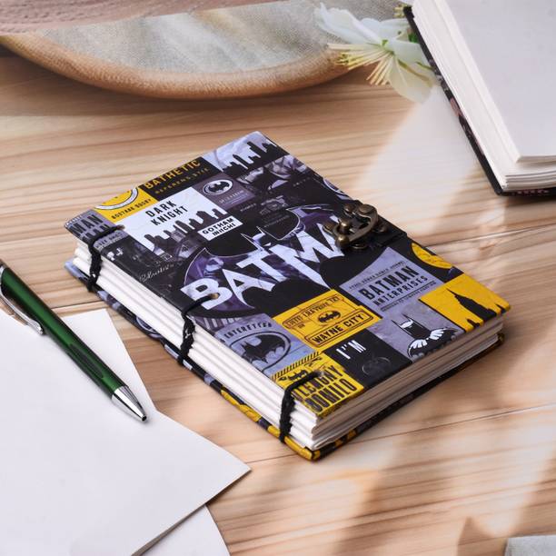 NIZAM HANDICRAFT Batman Printed Diary Notebook With Lock Clasp For Gift/Office A5 Diary 200 200 Pages