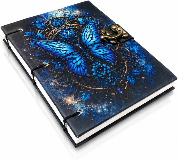 Design Dimension Handmade Cardboard Printed Diary, With Lock, Perfect for Writing and Sketching B5 Diary Unruled 200 Pages