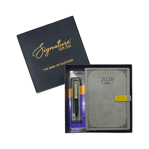 Jordan 2026 Diary + Cello Signature Moonlit Ball Pen A5 Diary Ruled 336 Pages