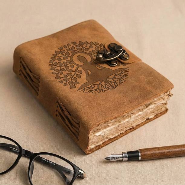 DI-KRAFT Vintage leather engraving journal 5*7 inches 160 pages d-007 A5 Diary UNRULED 160 Pages