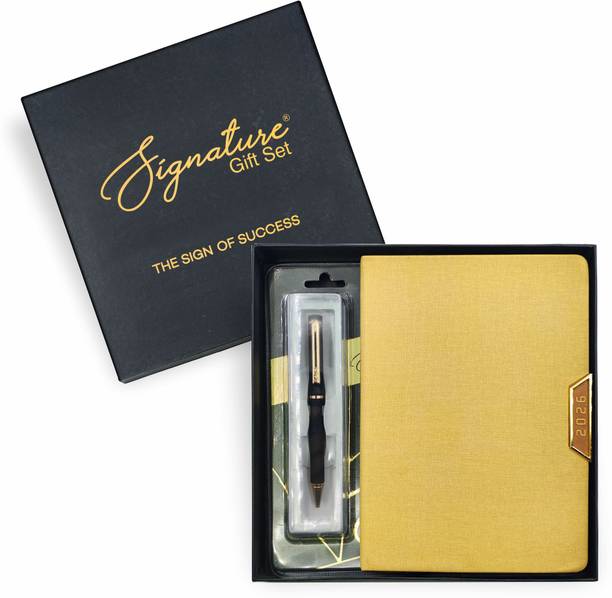 Fresco 2026 Diary + Cello Signature Origin Ball Pen A5 Diary Ruled 336 Pages