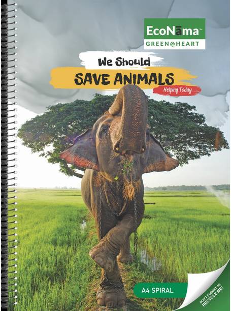 ECONAMA A4 Spiral Notebook 172 Pages Single Line Pack of 4 A4 Notebook Single Line 172 Pages