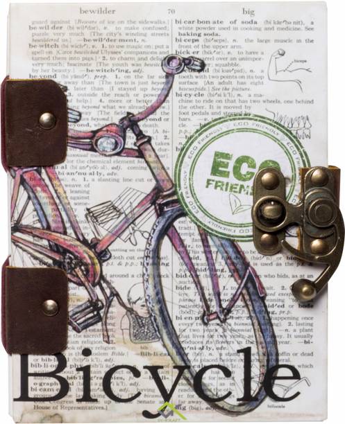 Rjkart Handmade Printed Notebook Writing Diary With Lock A5 Diary Unruled 200 Pages
