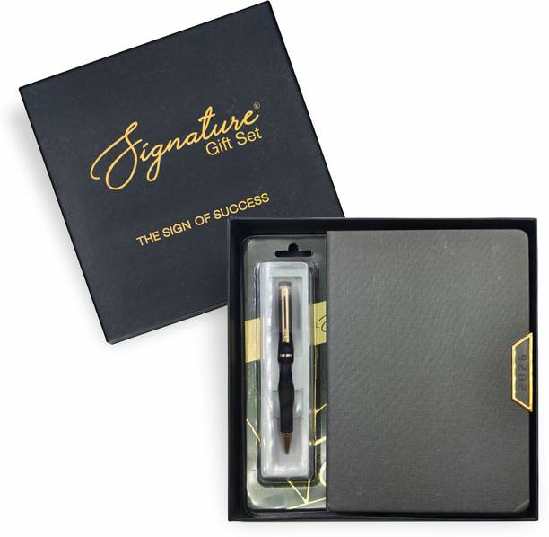 Fresco 2026 Diary + Cello Signature Origin Ball Pen A5 Diary Ruled 336 Pages