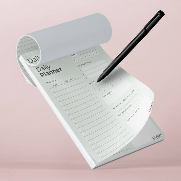 Mimikry Daily Planners Undated 120 GSM Tear-Off Planning Sheets, Checklist Productivity A5 Note Pad Multi-Sectional 50 Pages