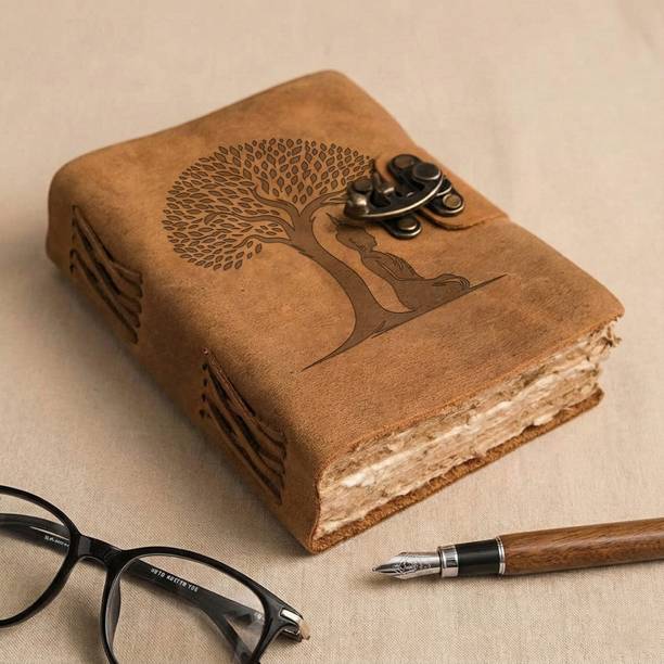 DI-KRAFT Vintage leather engraving journal 5*7 inches 160 pages d-013 A5 Diary UNRULED 160 Pages