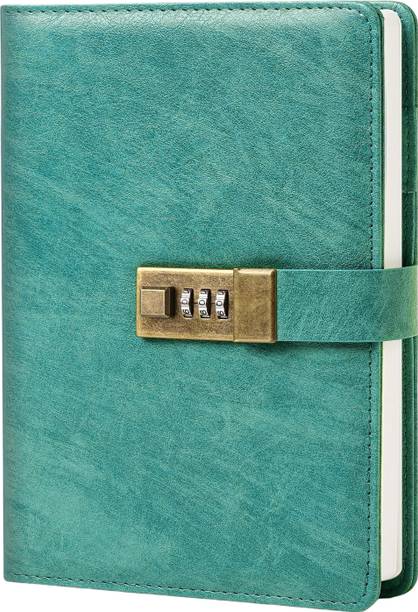 AccuPrints PU Leather Notebook Diary with Lock A5 Diary Ruled 192 Pages