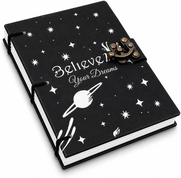 Design Dimension Vintage Lock Diary Notebook Handmade Journal for Writing, Sketching & Notes A5 Journal Unruled 200 Pages