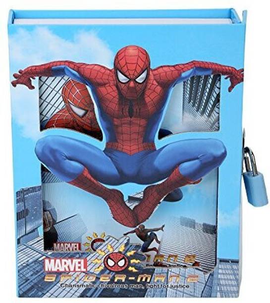Furnish Marts Spider Man Big Size Diary with Lock Case for Kids Gifts Options A5 Diary Yes 60 Pages