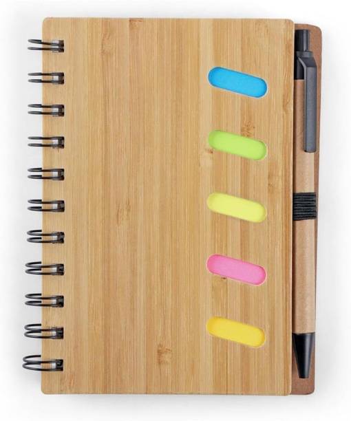 ZenG Eco-Friendly Notebook Diary Set with Pen, Card Holder Pockets 5 Sticky Stri