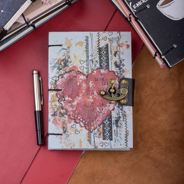 NIZAM HANDICRAFT RED HEART A5 Diary UNRULED 200 Pages