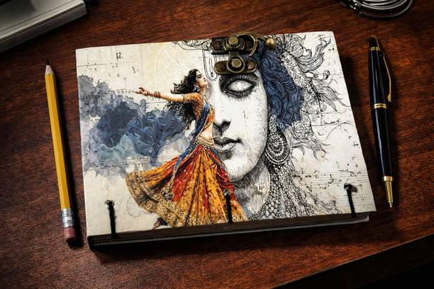 Radha Swami Handicrafts Radha Krishna Print Special Binding A5 Diary Notebook Unruled 200 Pages A5 Diary Unruled 200 Pages