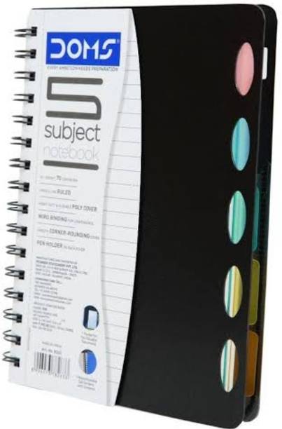 DOMS 5 Subject Notebook Regular Notebook Single line 300 Pages