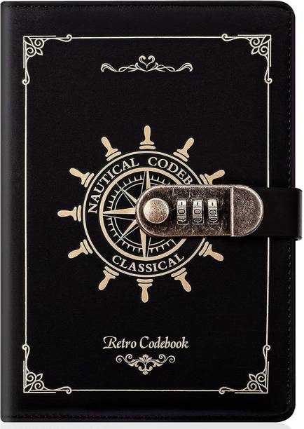 zontic Lock Diary Vintage Journal with Lock for Women Leather Diary with Lock Regular Diary Ruled 200 Pages