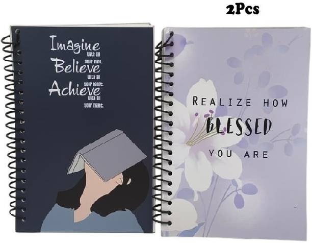 Eclet Motivational A5 Spiral Notebook - Unruled, 80 Pages, Wire Bound Diary VR1 A5 Diary Unruled 80 Pages