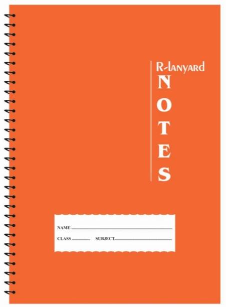 RLanyard Spiral A4 Notebook unruled/plain, Notebook for Students 200 Pages