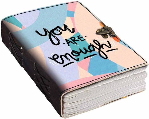 DI-KRAFT Printed Designer leather cover Diary with Lock For Office|Gift|SIZE 5*7 INCHES A5 Diary unruled 200 Pages