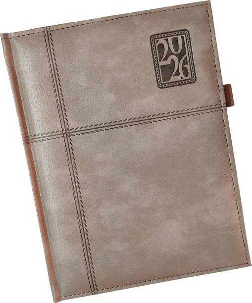 Excel PU Leather Finish Hard Bound Executive Diary Planner Sunday Separate page Regular Diary 2026 with Pen Holder (Cover Design may be Different) Ruled 365 Pages