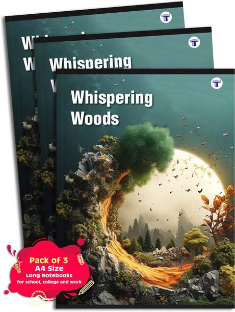 Target Publications Long Notebooks | Whispering Woods | A4 172 Pages | Single Line Books | Set of 3 A4 Notebook Ruled 172 Pages