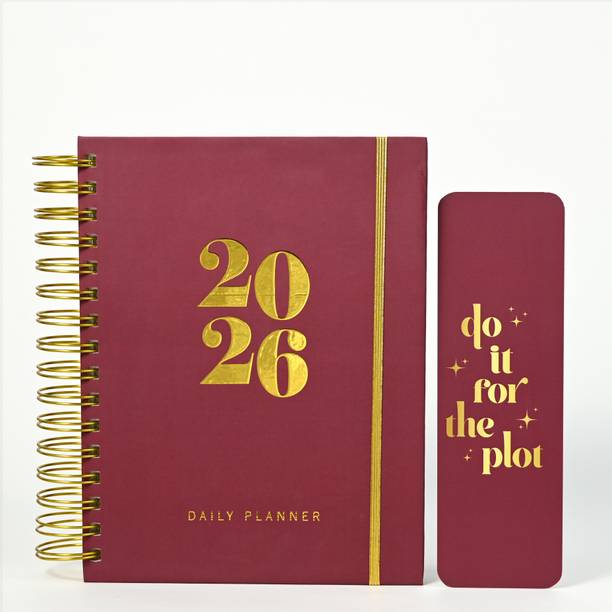 articious Planner with Bookmark & Cover, 120 GSM, 250+ Stickers A5 Planner/Organizer Ruled 228 Pages