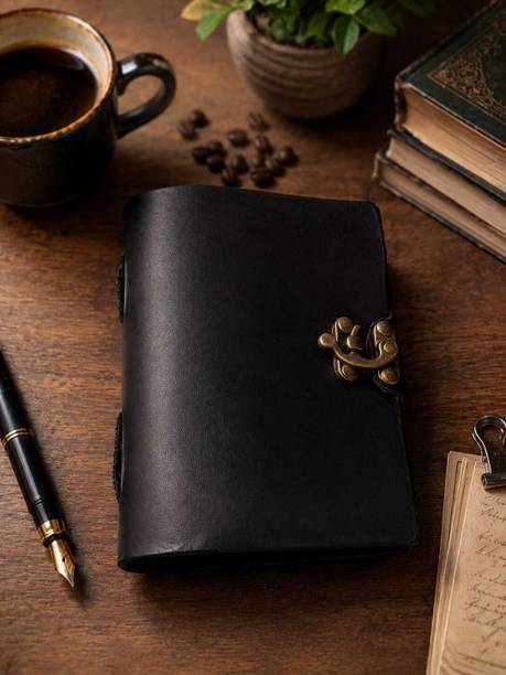 Sithox Villa Vintage Lock Journal Handmade Artificial Leather Diary Notebook Hand-Stitched A5 Journal Unruled 200 Pages
