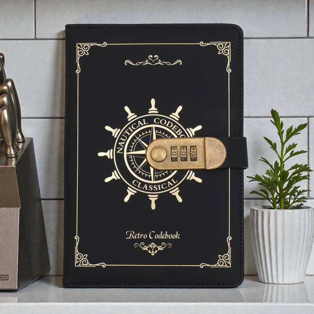 ORIDOR Premium Password Lock Diary with Pen Holder & Bookmark for Notes & Journaling A5 Diary Ruled 192 Pages