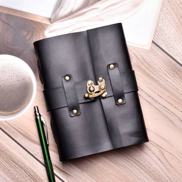 ARSHAD HANDICRAFT Belt Closure Leather Journal with 200 deckle edges pages A5 Diary Plain 200 Pages