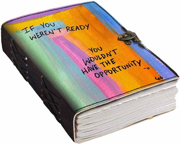 DI-KRAFT Printed Designer leather cover Diary with Lock For Office|Gift|SIZE 5*7 INCHES A5 Diary unruled 200 Pages