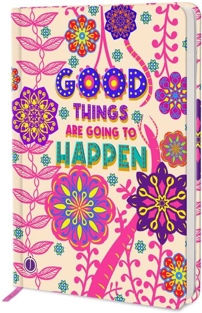 Jhingalala Good Things Hard Bound Undated A5 Diary Notebook (20 X 14.5 CM, 80 GSM, 190 Ruled Perforated Pages) Diary for Writing, Gift for Friend, Personal Diary A5 Diary Ruled 190 Pages