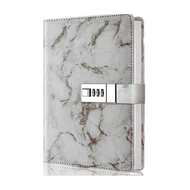 Dhvyant Mart Personal Marble Journal Writing Notebooks With Combination Lock A5 Diary Single Rule 200 Pages