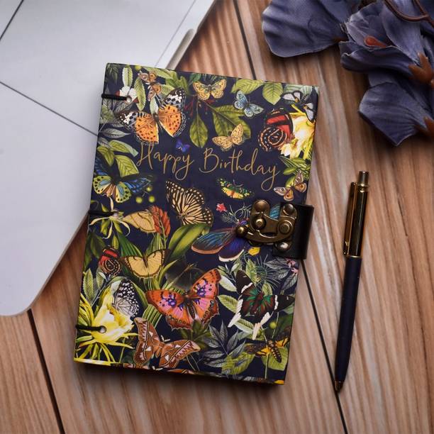 NIZAM HANDICRAFT Happy Birthday Printed Diary Notebook With Lock Clasp For Gift/Office A5 Diary 200 200 Pages