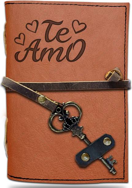 DI-KRAFT Handmade Classic Design Leather-Printed Leather A6 Diary Unruled 200 Pages