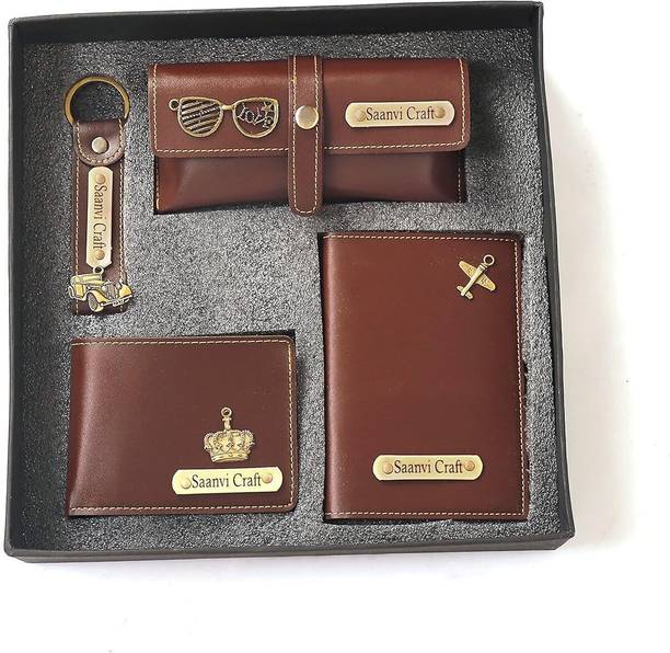 Unerya Studio Leather Unisex Customized Passport Holder and Men's Wallet with Key Chain, Gifts A6 Diary 365 Pages