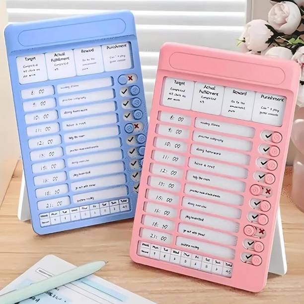 Y MOX Habit Tracker Daily Planner Board for Kids & Adults Reusable To-Do List Chore Chart with 15 Detachable Cards Table Calendar