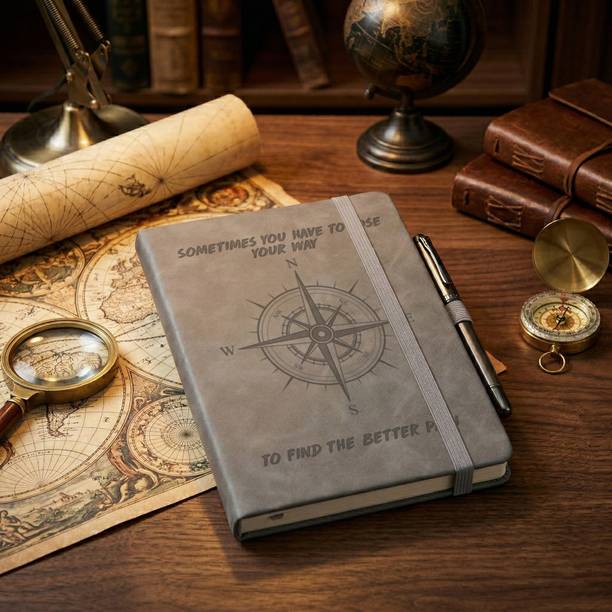 MAKENSTYLECOLLECTION A5 Hard Cover Diary Notebook with Elastic Lock|200 Page Ruled ! PU Leather A5 Diary Ruled 200 Pages