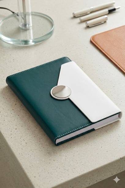CuckooDiaries Premium Silk 3 Fold Coin Magnetic Hard Cover, Monthly Planner Ribbon Bookmark A5 Notebook Ruled 224 Pages