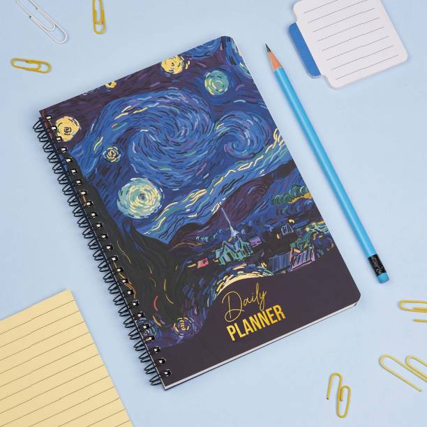Doodle Wiro-Bound Undated Daily Planner|5.7x8.25",80gsm|3 Months Schedule,To-Do List A5 Planner Ruled 175 Pages