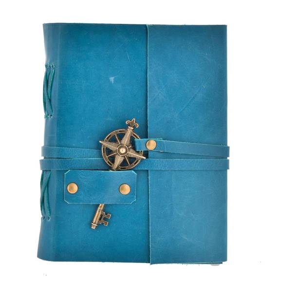 The Vintage Journal Premium Leather Journal With Metal Key Closure And 100% Recycled Paper A6 Diary Un-ruled 200 Pages