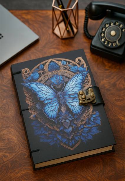 Design Dimension Handmade Cardboard Printed Diary, With Lock, Perfect for Writing and Sketching B5 Diary Unruled 200 Pages