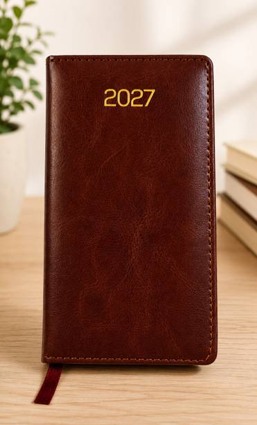 CuckooDiaries 2027 Personal Vertical Diary 2 Dates a Page PU Cover Pocket-size Diary Ruled 192 Pages