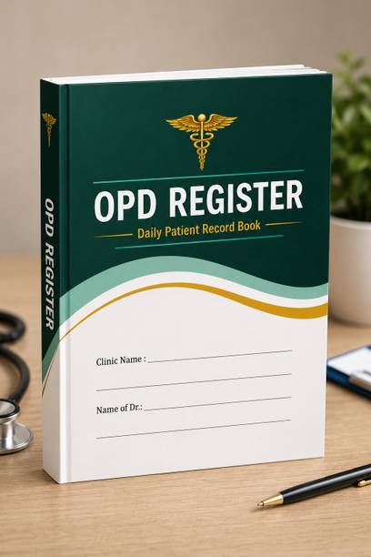printlr OPD GREEN A4 Visitor's Book Ruled 200 Pages