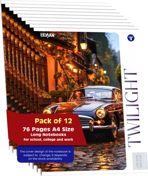 Target Publications A4 Size Long Notebooks | Single Line 76 Pages| School, College | Set of 12 A4 Notebook Ruled 76 Pages