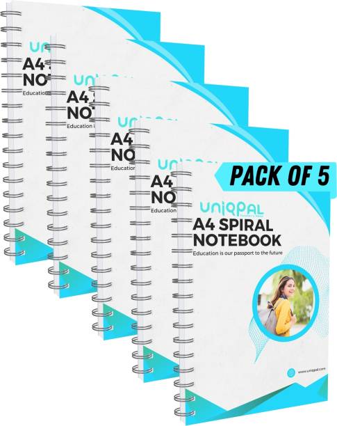 UNIQPAL Spiral-Bound Notebook, A4 Notebook Unruled, 200 Pages