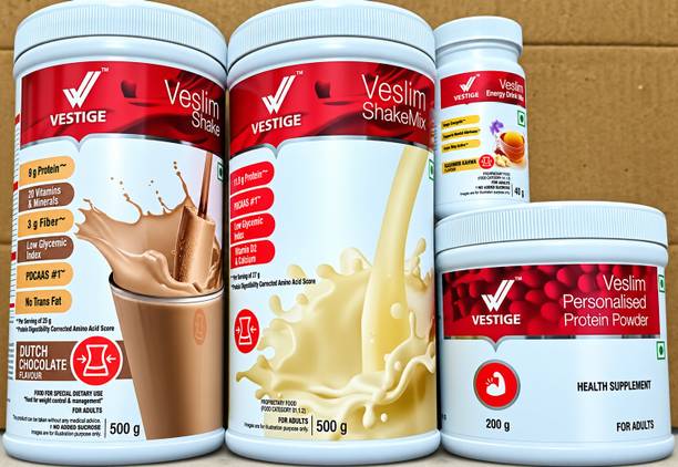 Vestige VESLIM SHAKE CHOCOLATE 500GM , PROTEIN 200 GM , SHAKEMIX 500GM, KASHMIRI 50GM CHOCOLATE Powder