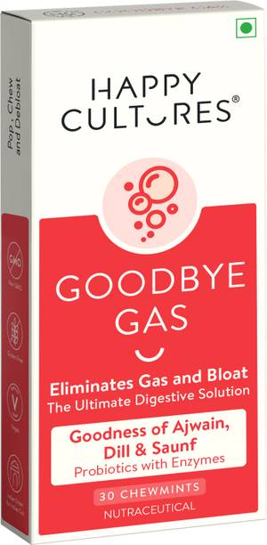 Velbiom Goodbye Gas Digestive Chewmints|Gas, Acidity, Bloating Relief, Ajwain & Saunf Mint Tablet 30 ml