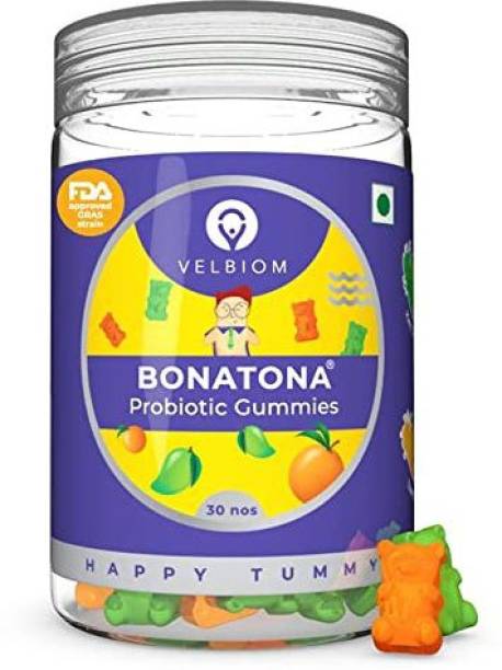 Velbiom Bonatona Probiotic Gummies|Effective Digestion, Easy Bowel Movement Kacha Mango, Orange Capsules