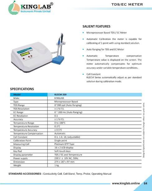 KINGLAB KLECM 200 Digital Conductivity Meter