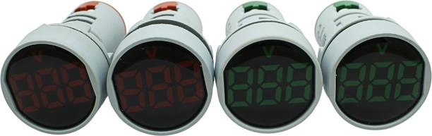 NESTERGY Digital AC Voltage Indicator Meter, Round LED Panel Display, Pack_of 4 Digital Conductivity Meter